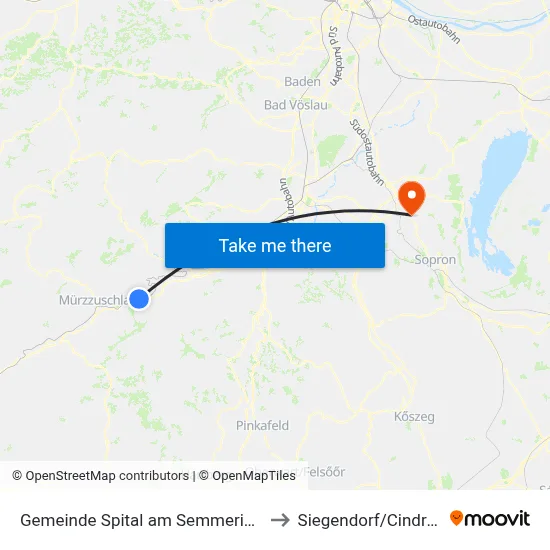 Gemeinde Spital am Semmering to Siegendorf/Cindrof map