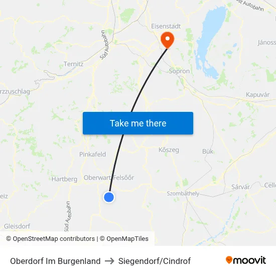 Oberdorf Im Burgenland to Siegendorf/Cindrof map