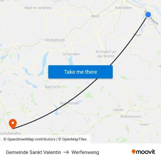 Gemeinde Sankt Valentin to Werfenweng map