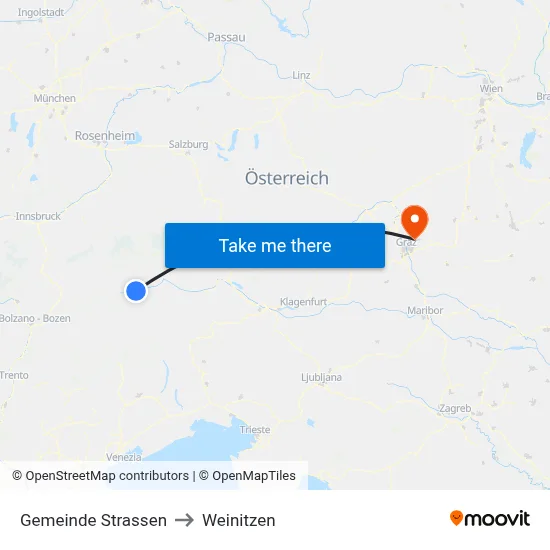 Gemeinde Strassen to Weinitzen map