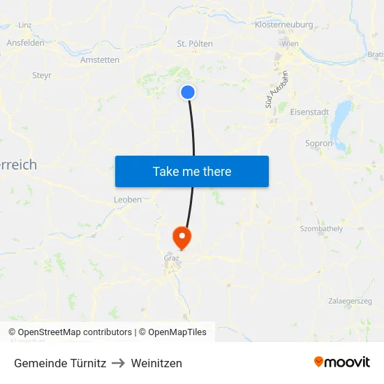 Gemeinde Türnitz to Weinitzen map