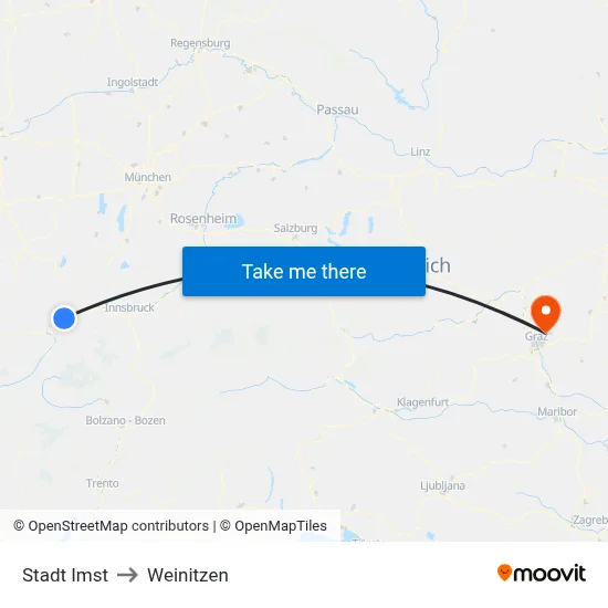 Stadt Imst to Weinitzen map