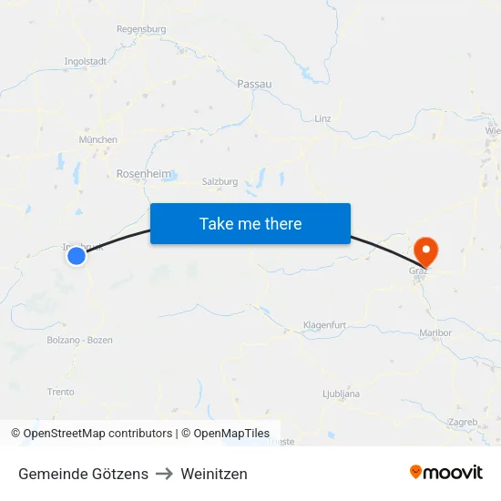 Gemeinde Götzens to Weinitzen map