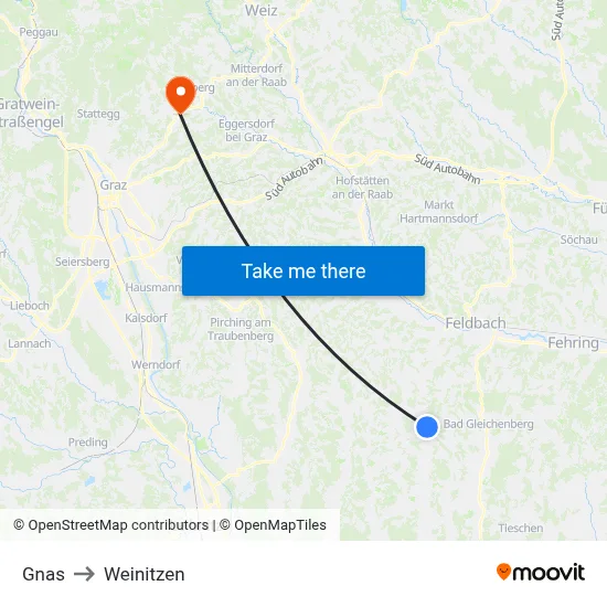 Gnas to Weinitzen map