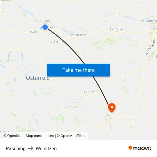 Pasching to Weinitzen map