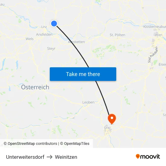 Unterweitersdorf to Weinitzen map
