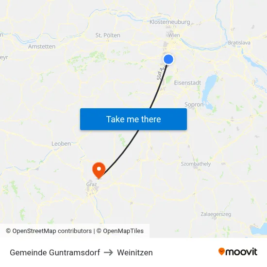 Gemeinde Guntramsdorf to Weinitzen map