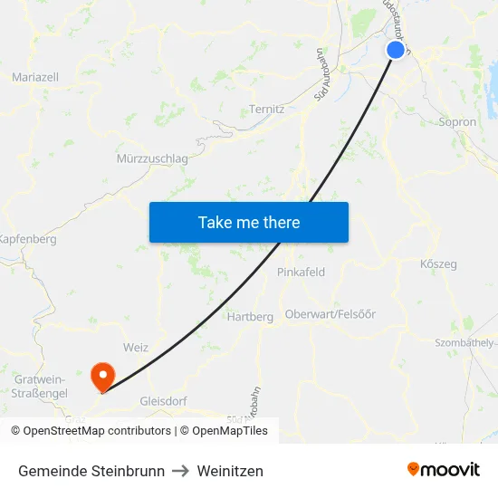 Gemeinde Steinbrunn to Weinitzen map