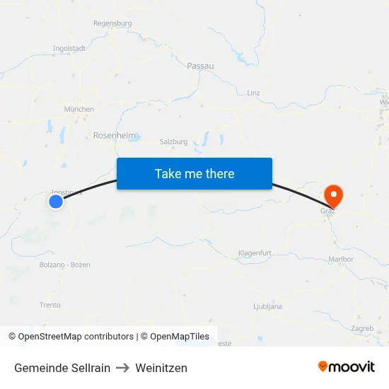 Gemeinde Sellrain to Weinitzen map