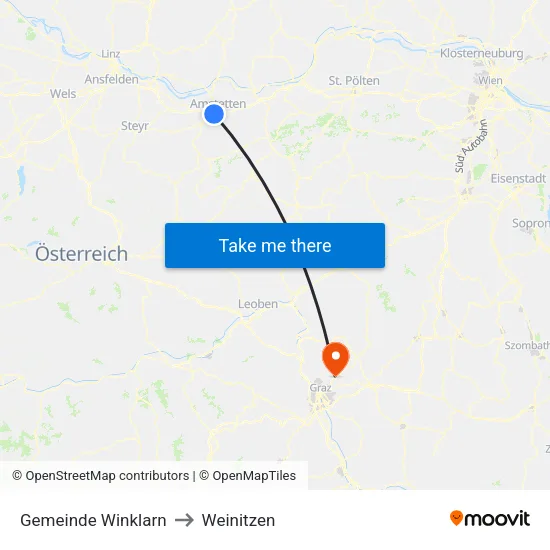 Gemeinde Winklarn to Weinitzen map