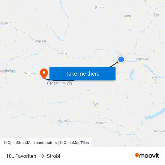 10., Favoriten to Strobl map