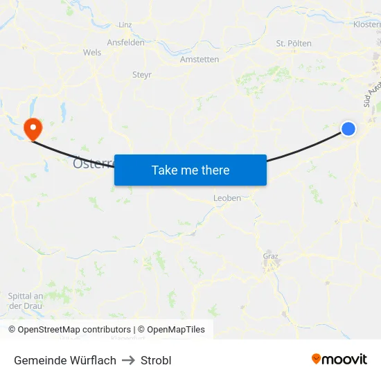 Gemeinde Würflach to Strobl map