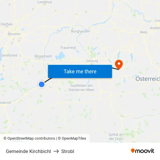 Gemeinde Kirchbichl to Strobl map
