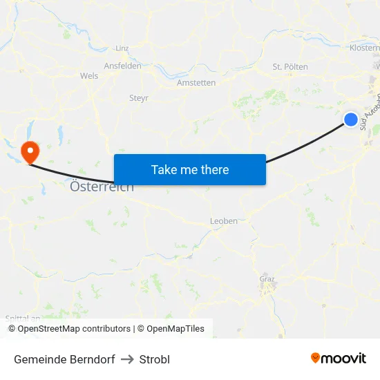 Gemeinde Berndorf to Strobl map