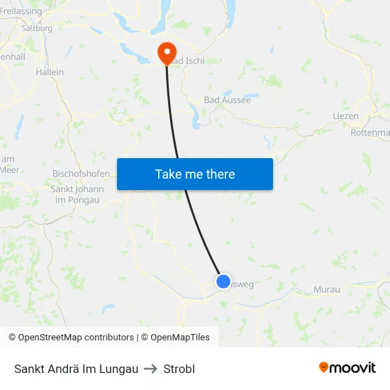 Sankt Andrä Im Lungau to Strobl map