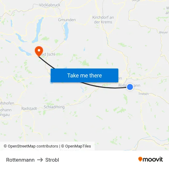 Rottenmann to Strobl map