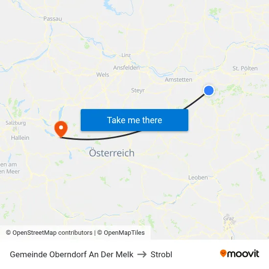 Gemeinde Oberndorf An Der Melk to Strobl map