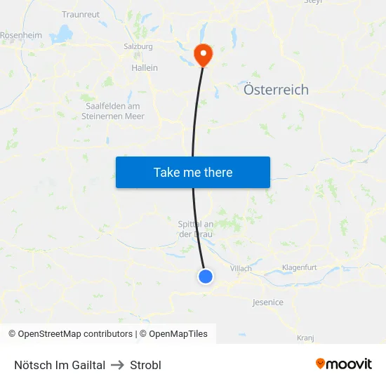 Nötsch Im Gailtal to Strobl map