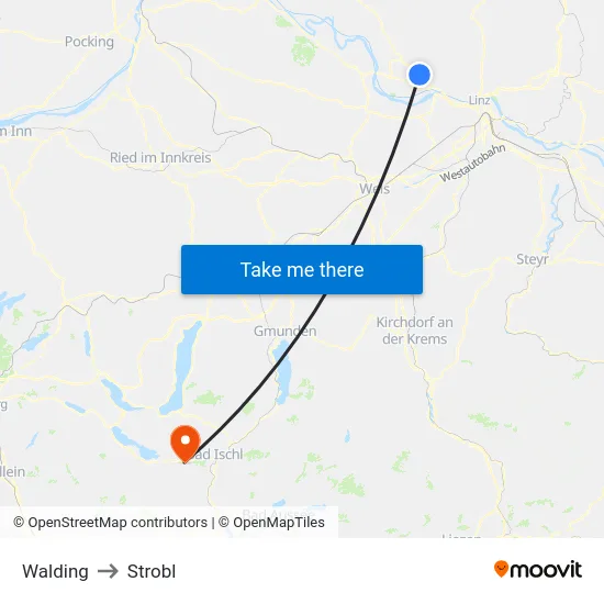 Walding to Strobl map