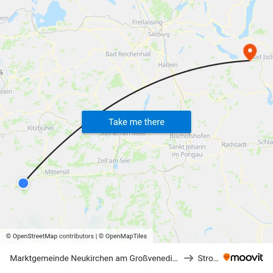 Marktgemeinde Neukirchen am Großvenediger to Strobl map