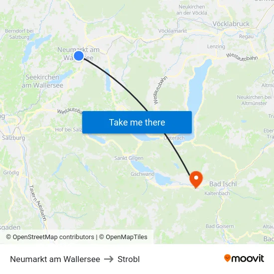 Neumarkt am Wallersee to Strobl map