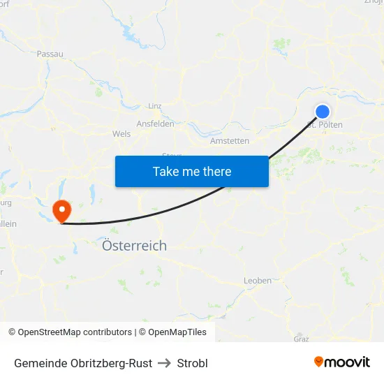 Gemeinde Obritzberg-Rust to Strobl map