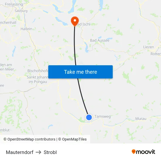 Mauterndorf to Strobl map