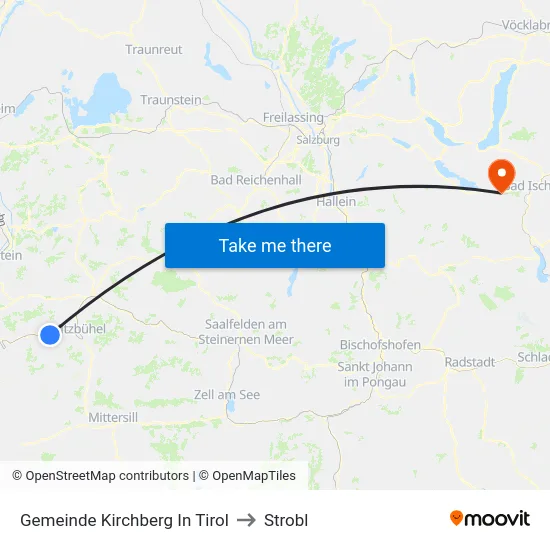 Gemeinde Kirchberg In Tirol to Strobl map