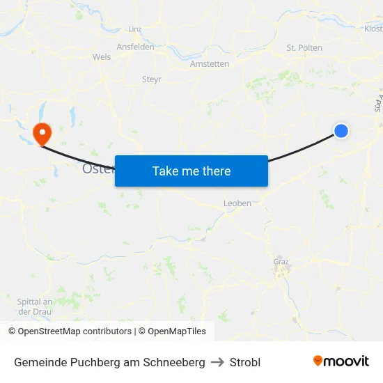 Gemeinde Puchberg am Schneeberg to Strobl map