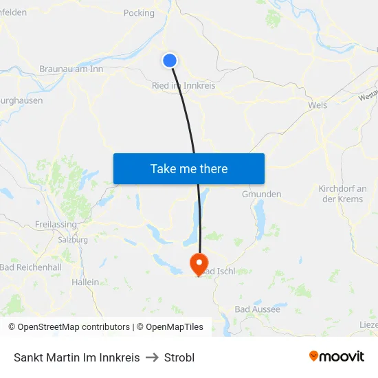 Sankt Martin Im Innkreis to Strobl map