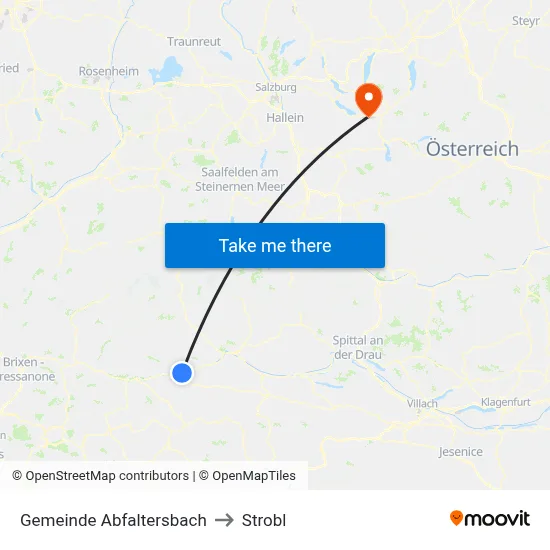Gemeinde Abfaltersbach to Strobl map