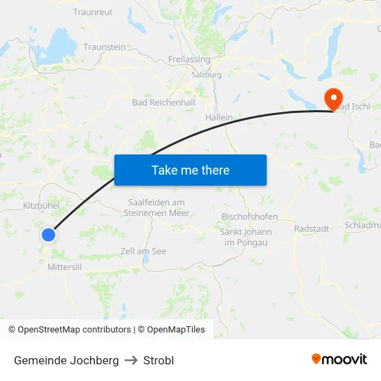 Gemeinde Jochberg to Strobl map