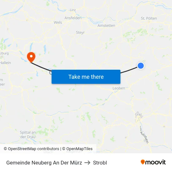 Gemeinde Neuberg An Der Mürz to Strobl map