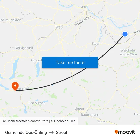 Gemeinde Oed-Öhling to Strobl map