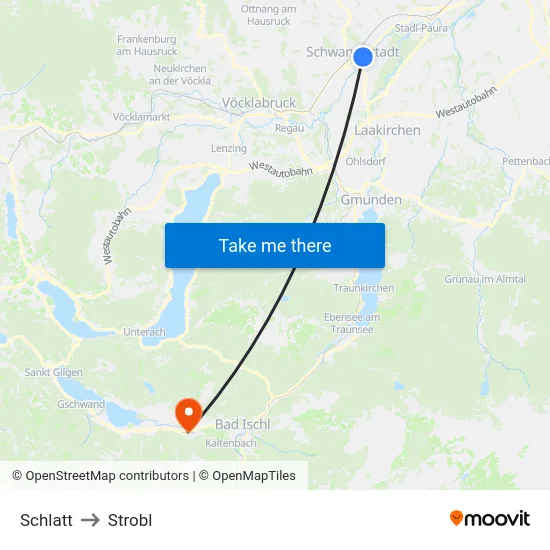 Schlatt to Strobl map