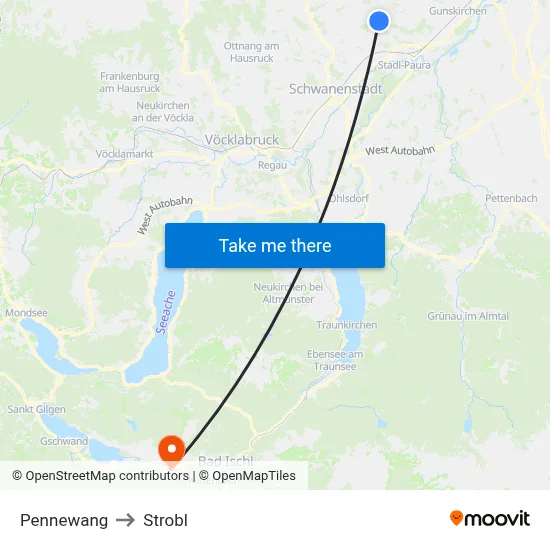 Pennewang to Strobl map