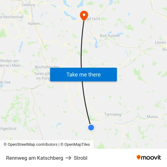 Rennweg am Katschberg to Strobl map