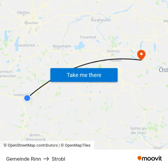 Gemeinde Rinn to Strobl map