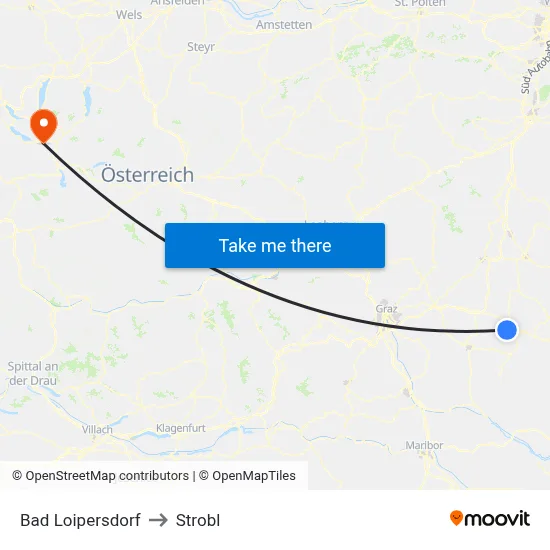 Bad Loipersdorf to Strobl map