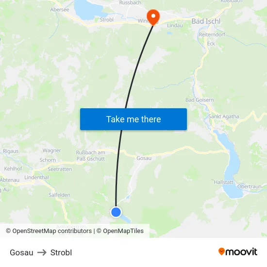 Gosau to Strobl map