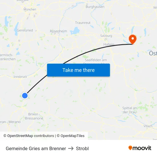 Gemeinde Gries am Brenner to Strobl map