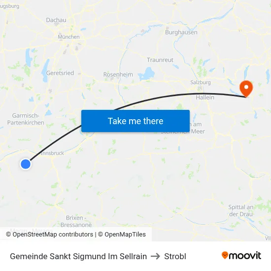 Gemeinde Sankt Sigmund Im Sellrain to Strobl map