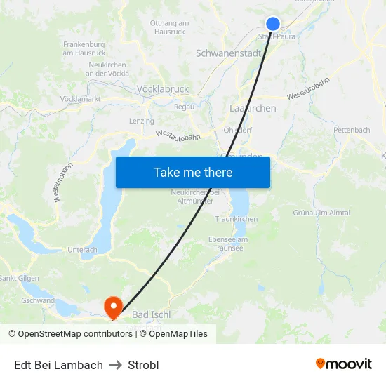 Edt Bei Lambach to Strobl map