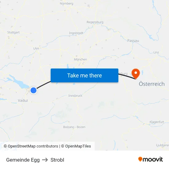 Gemeinde Egg to Strobl map