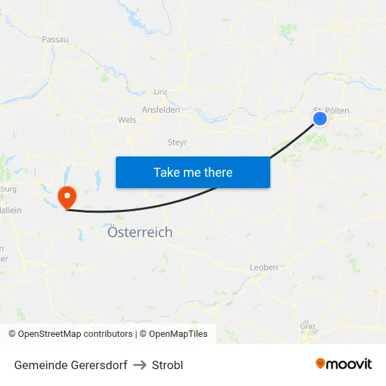 Gemeinde Gerersdorf to Strobl map