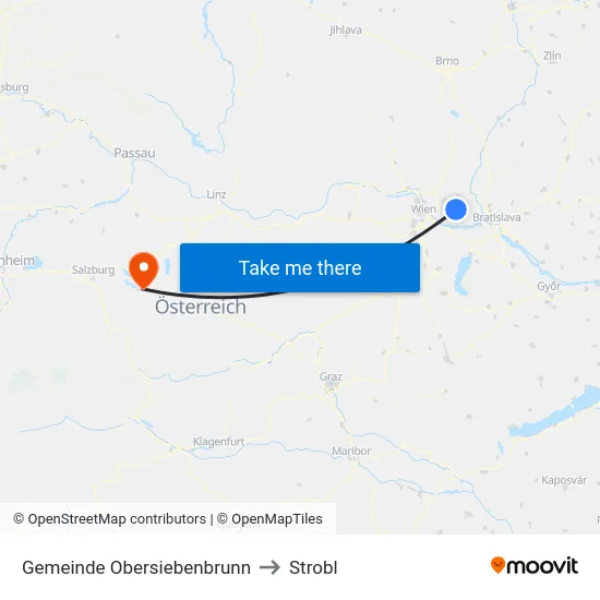 Gemeinde Obersiebenbrunn to Strobl map