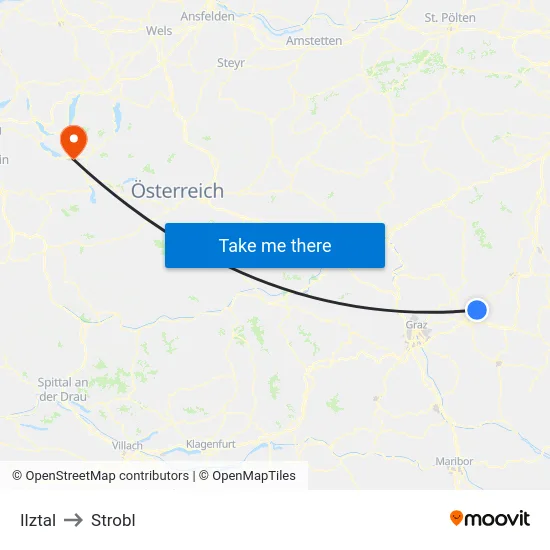 Ilztal to Strobl map