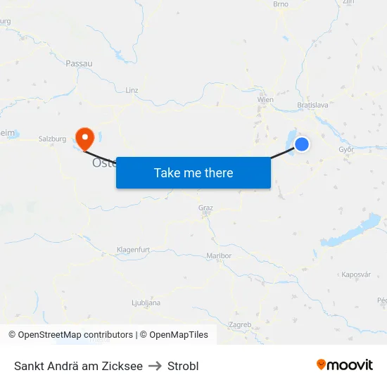 Sankt Andrä am Zicksee to Strobl map