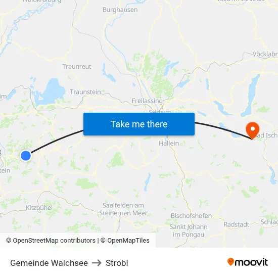 Gemeinde Walchsee to Strobl map