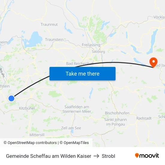 Gemeinde Scheffau am Wilden Kaiser to Strobl map